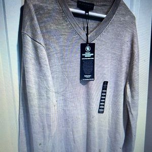 Hart Schaffner Marx NWT Mens Large V Neck Sweater Merino Wool